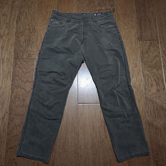 Kuhl Revolvr Pants Mens 36x32 Green Vintage Patina Dye Gusseted Crotch Hiking - Picture 1 of 11